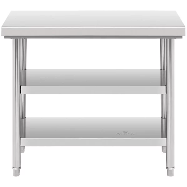 Pracovný stôl z ušľachtilej ocele - 100 x 70 cm - 600 kg - 3 úrovne - Image 2