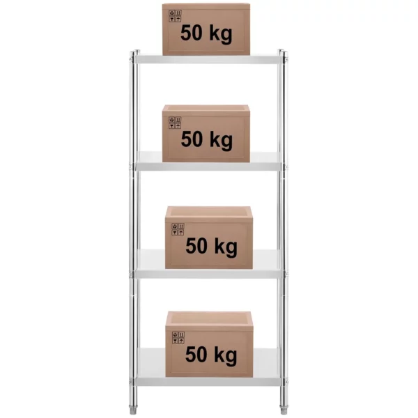 Nerezový regál - 80 x 60 x 180 cm - Royal Catering - 200 kg - Image 2