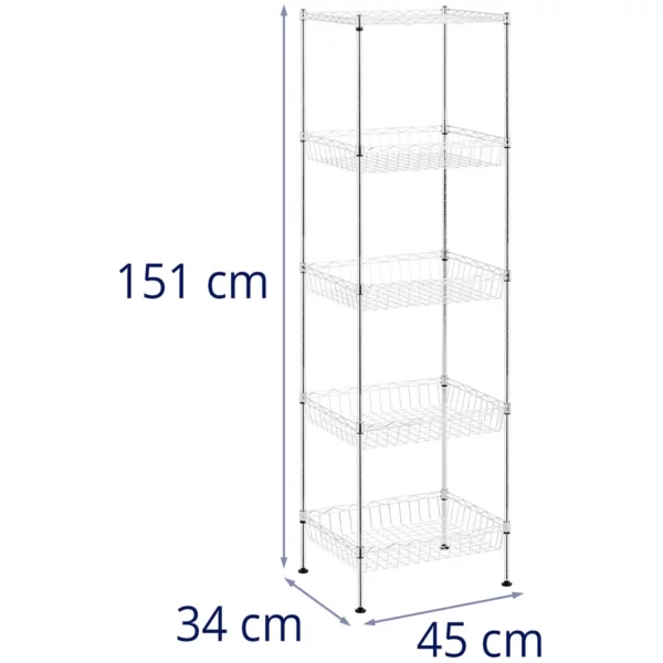 Kovová polica - 45 x 34 x 151 cm - 100 kg - Royal Catering - Image 2
