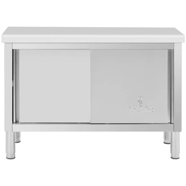 Pracovná skrinka z nehrdzavejúcej ocele - 120 x 50 cm - nosnosť 330 kg - Royal Catering - Image 2