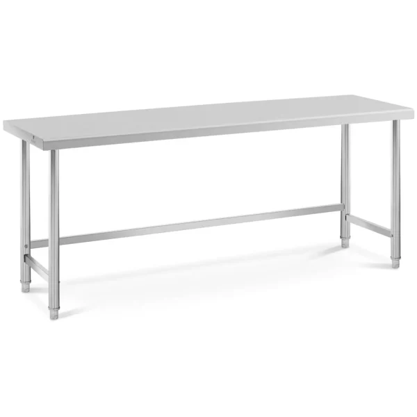 Pracovný stôl z nehrdzavejúcej ocele - 200 x 60 cm - nosnosť 95 kg