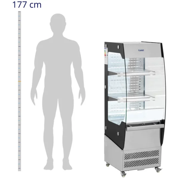 Chladiaca vitrína - 180 l - 2 police - 2 – 12 °C - LED - nehrdzavejúca oceľ/tvrdené sklo - Image 3