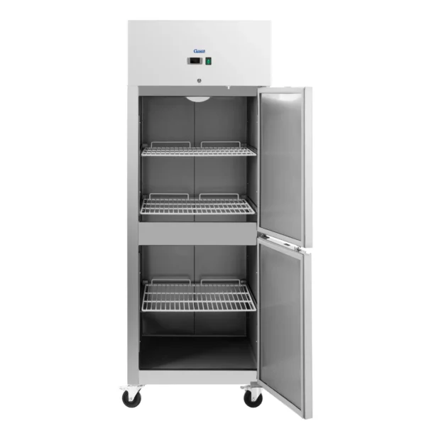 Gastro chladnička - 750 l - ušľachtilá oceľ - 2 dvere - 4 kolieska - uzamykateľná - Royal Catering - Image 2