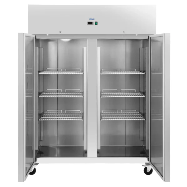 Gastro chladnička - 1340 l - ušľachtilá oceľ - 2 dvere - 4 kolieska - uzamykateľná - Royal Catering - Image 3