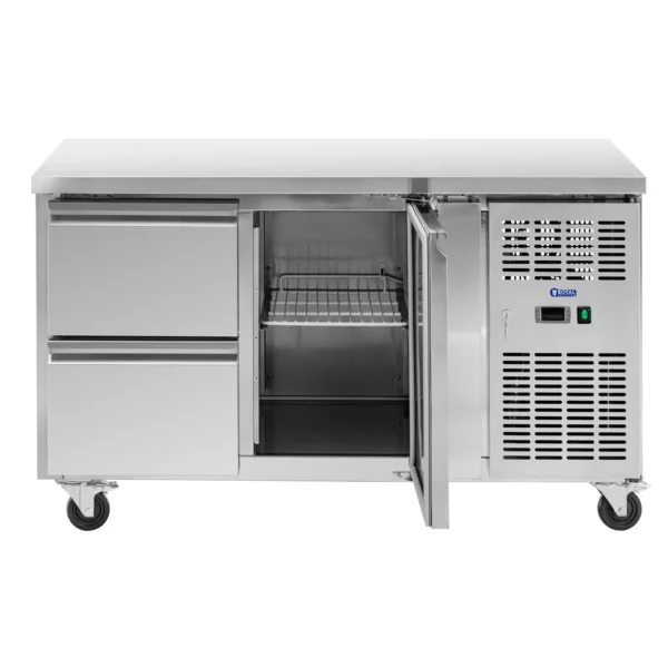 Chladiaci stôl na kolieskach - 280 l - 1 polica / 2 zásuvky - 136 x 70 cm - trieda B - ušľachtilá oceľ - Royal Catering - Image 3