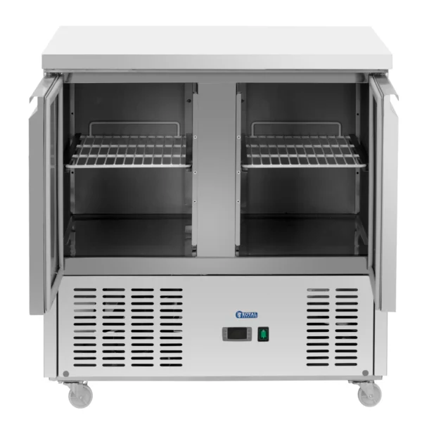Chladiaci stôl na kolieskach - 240 l - 2 priehradky - 90 x 70 cm - trieda C - ušľachtilá oceľ - Royal Catering - Image 3