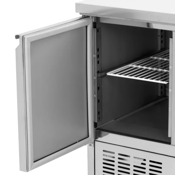Chladiaci stôl na kolieskach - 360 l - 3 priehradky - 137 x 70 cm - Trieda C - ušľachtilá oceľ - Royal Catering - Image 4