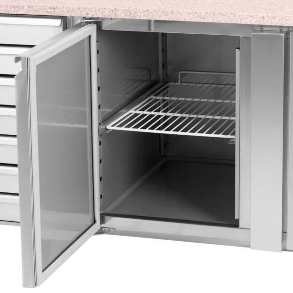 Chladiaci stôl na kolieskach - 165 l - 1 priehradka - 7 zásuviek - 151 x 80 cm - trieda B - ušľachtilá oceľ - Royal Catering - Image 3