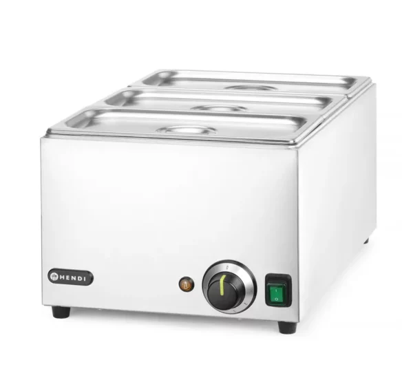 Bain marie ENDI RANGER + 3x GN 1/3 s vekom, HENDI, GN 1/1, 230V/1000W, 590x332x(H)242mm