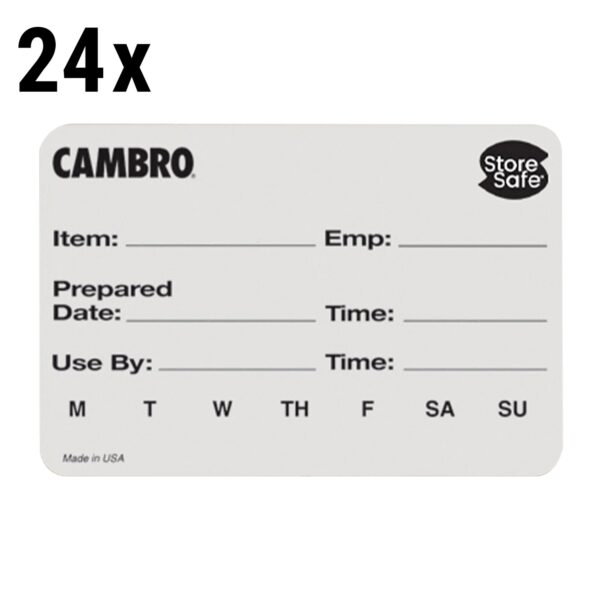 (24 kusů) CAMBRO | Rotační štítky StoreSafe® – 250 štítků na kotouč