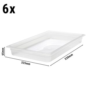 (6 kusů) CAMBRO | CAMWEAR® - Polypropylenová GN nádoba 1/1 - mléčná - hloubka 65 mm