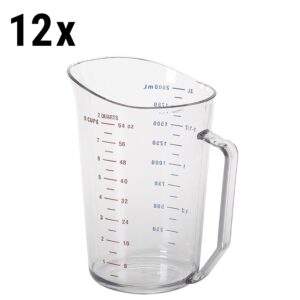 (12 kusů) CAMBRO | CAMWEAR® - Polykarbonátová odměrka se stupnicí - 2 litry - Čirý