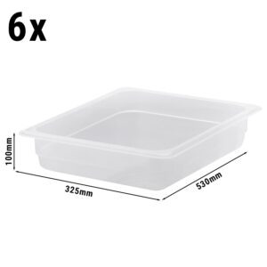 (6 kusů) CAMBRO | CAMWEAR® - Polypropylenová GN nádoba 1/2 - mléčná - hloubka 65 mm