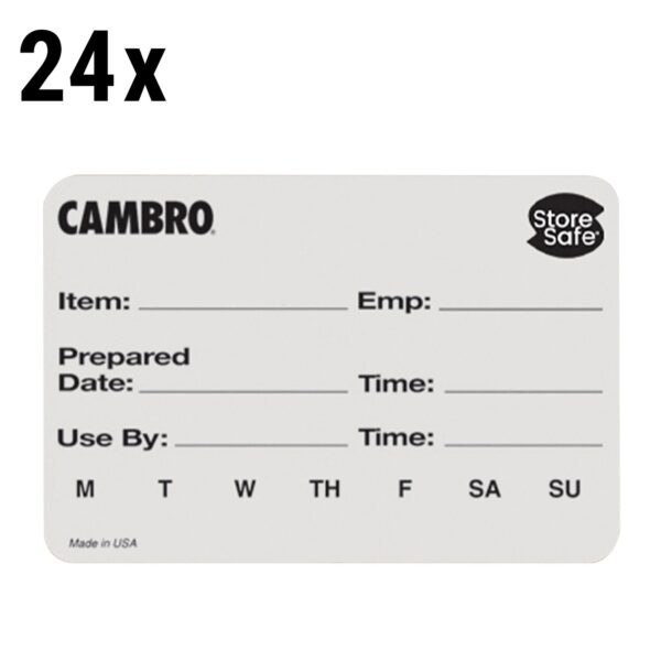 (24 kusů) CAMBRO | Rotační štítky StoreSafe® – 250 štítků na kotouč