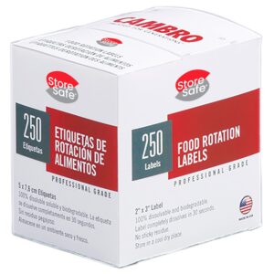 (6 kusů) CAMBRO | Rotační štítky StoreSafe® – 250 štítků na kotouč
