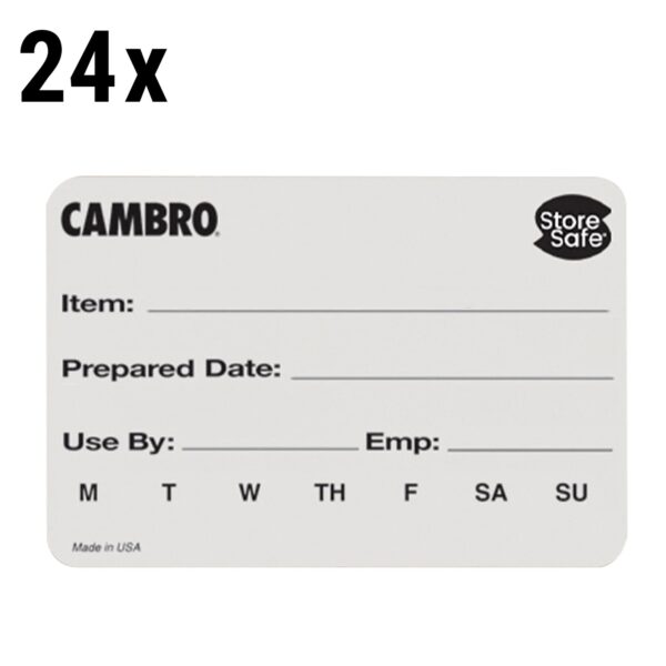 (24 kusů) CAMBRO | Rotační štítky StoreSafe® – 250 štítků na kotouč