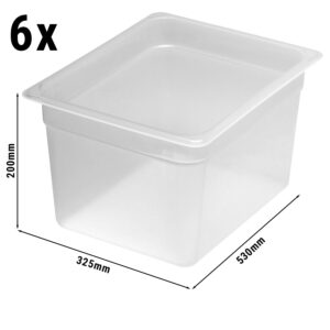 (6 kusů) CAMBRO | CAMWEAR® - Polypropylenová GN nádoba 1/2 - mléčná - hloubka 200 mm
