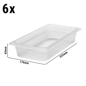 (6 kusů) CAMBRO | CAMWEAR® - Polypropylenová GN nádoba 1/3 - mléčná - hloubka 65 mm