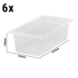 (6 kusů) CAMBRO | CAMWEAR® - Polypropylenová GN nádoba 1/3 - mléčná - hloubka 100 mm