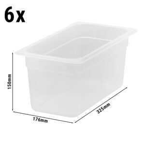 (6 kusů) CAMBRO | CAMWEAR® - Polypropylenová GN nádoba 1/3 - mléčná - hloubka 150 mm