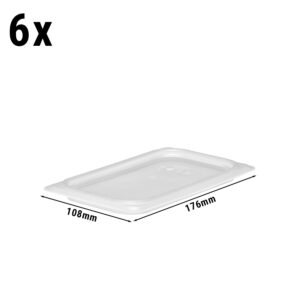 (6 kusů) CAMBRO | CAMWEAR® - Polypropylenové GN víko 1/4 - vzduchotěsné - mléčné