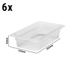 (6 kusů) CAMBRO | CAMWEAR® - Polypropylenová GN nádoba 1/4 - mléčná - hloubka 65 mm