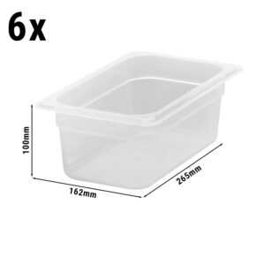 (6 kusů) CAMBRO | CAMWEAR® - Polypropylenová GN nádoba 1/4 - mléčná - hloubka 100 mm