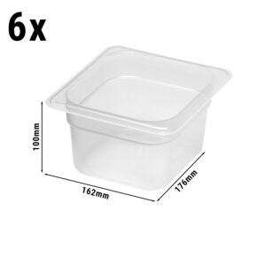(6 kusů) CAMBRO | CAMWEAR® - Polypropylenová GN nádoba 1/6 - mléčná - hloubka 100 mm