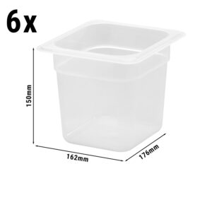 (6 kusů) CAMBRO | CAMWEAR® - Polypropylenová GN nádoba 1/6 - mléčná - hloubka 150 mm