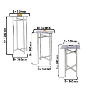 (3 kusy) sada příručního/konferenčního stolku - výška složení - 70, 90 a 120 cm