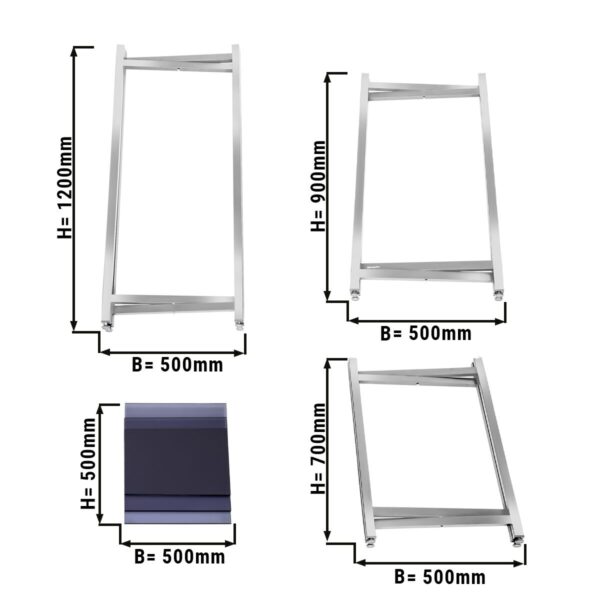 (3 kusy) sada příručního/konferenčního stolku - výška složení - 70, 90 a 120 cm - Image 4