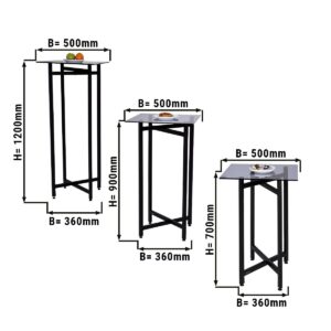 (3 kusy) sada příručního/konferenčního stolku - výška složení - 70, 90 a 120 cm