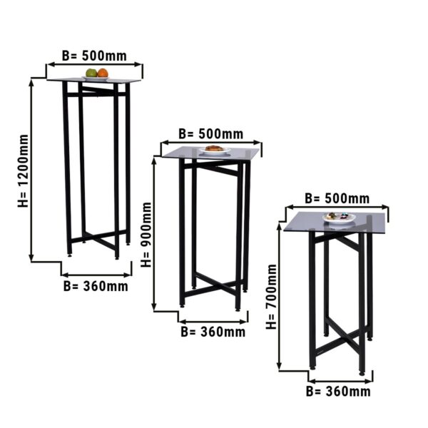 (3 kusy) sada příručního/konferenčního stolku - výška složení - 70, 90 a 120 cm