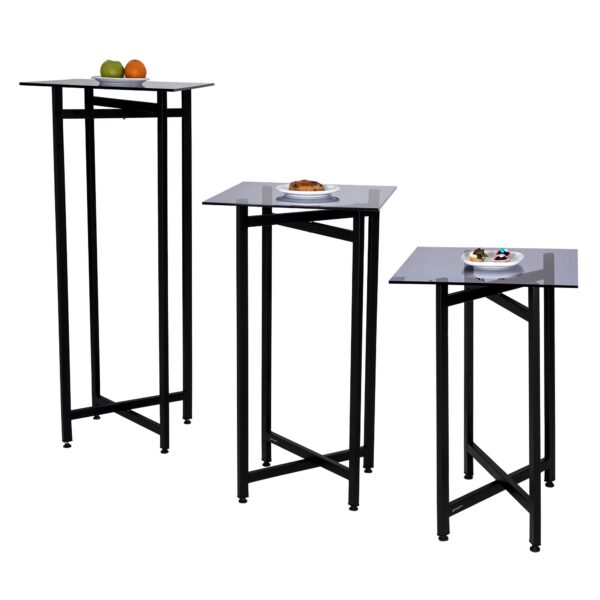 (3 kusy) sada příručního/konferenčního stolku - výška složení - 70, 90 a 120 cm - Image 2