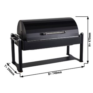 Elektrický chafing - GN 1/1 - s rolovacím víkem - černý
