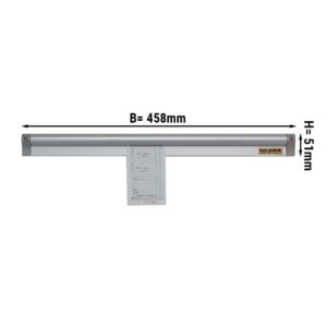 Hliníková lišta Bon - 45,8 cm | držák na poznámky | Svorkovnice | Příjmová lišta | Poznámka kolejnice