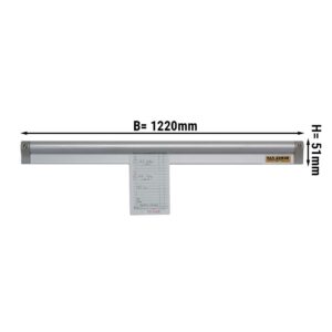 Bon kolejnice z hliníku - 122 cm | držák na poznámky | Svorkovnice | Příjmová lišta | Poznámka kolejnice