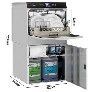 Myčka nádobí - digitální - 3,55 kW - se saponátem, oplachovým prostředkem a vypouštěcím čerpadlem