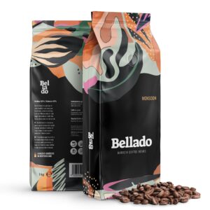 BELLADO | Kávová zrna "Monsoon" - 12x 1kg - 60% Arabica a 40% Robusta