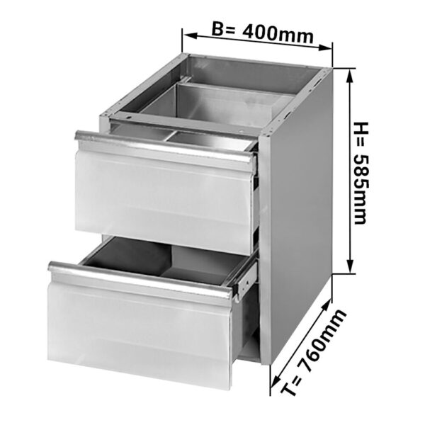 Zásuvkový blok PREMIUM - 2 zásuvky - modul spodní konstrukce 400x760mm - pro ATK hl.800mm - Image 3