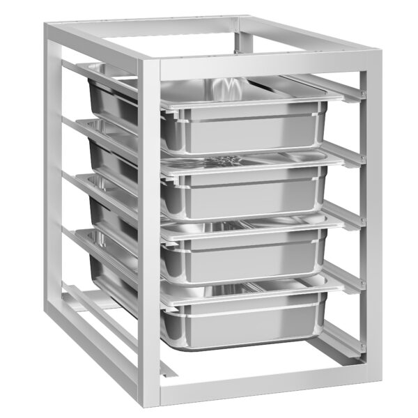 Modul spodní konstrukce s 5 drážkami - 450x660 mm - GN & EN - pro pracovní stoly série ATK hloubka 700 mm - Image 7