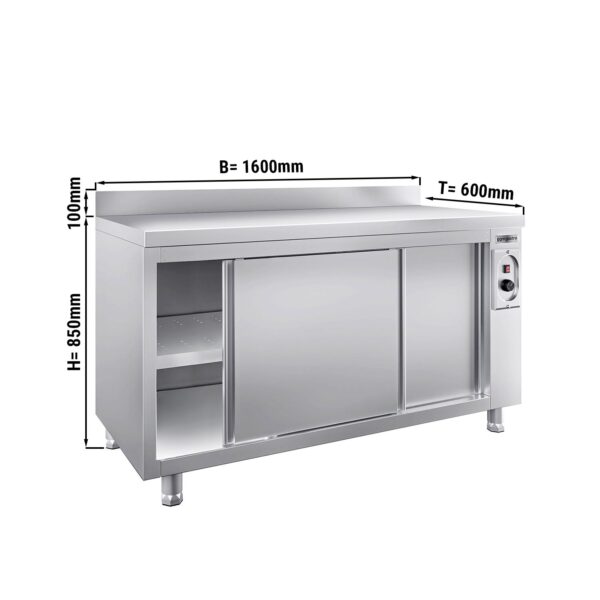 Ohřívací skříň PREMIUM - 1600x600mm - se zadní stěnou
