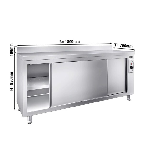 Ohřívací skříň PREMIUM - 1800x700mm - se zadní stěnou