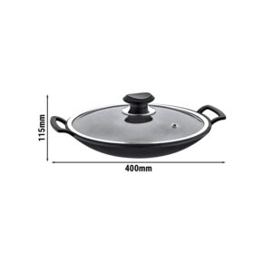 Wok Ø 300 mm nepriľnavý so sklenenou pokrievkou