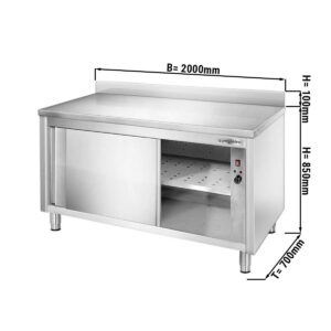 Ohřívací skříň PREMIUM - 2000x700mm - se zadní stěnou