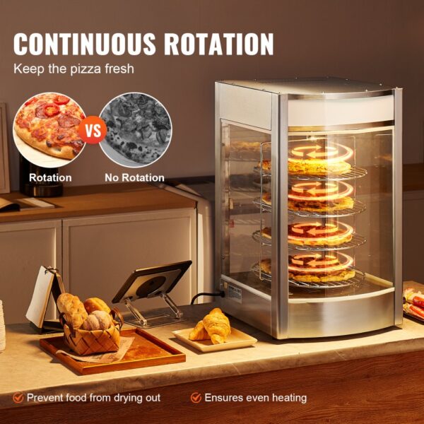 VEVOR ohřívač potravin s displejem na pizzu 356 mm 4 patrový ohřívač na pizzu - Image 4