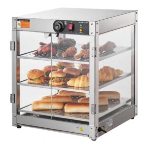 VEVOR 3-stupňový komerční ohřívač potravin Osvětlení skříněk na pizzu 800W