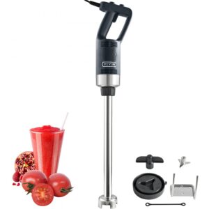VEVOR Puree Blender elektrický tyčový mixér 750 W, vysokovýkonný mixér s nastavitelnou rychlostí, nerezový víceúčelový tyčový mixér 855 mm, odnímatelná míchací tyč, včetně nástěnného háku a výměnné hlavice čepele