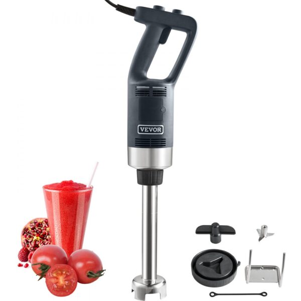 VEVOR Puree Blender elektrický tyčový mixér 750 W, vysokovýkonný mixér s nastavitelnou rychlostí, nerezový víceúčelový tyčový mixér 660 mm, odnímatelná míchací tyč, včetně nástěnného háku a výměnné hlavice čepele