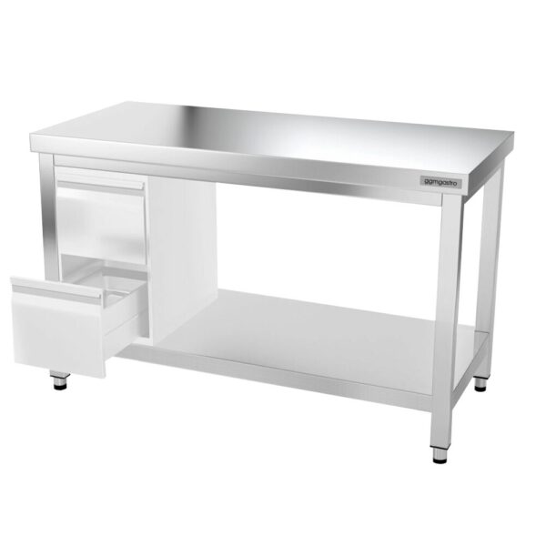 Nerezový pracovný stôl PREMIUM - 1400x600mm - s podnožou a vzperami - Image 12